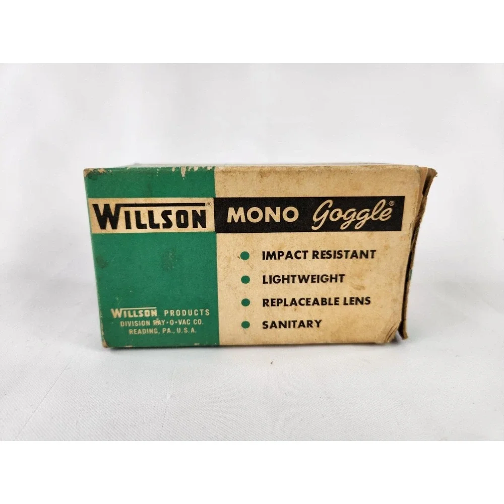 Vintage Green WILLSON Monogoggle Personal Safety‎ Eye Protection Laboratory Safe